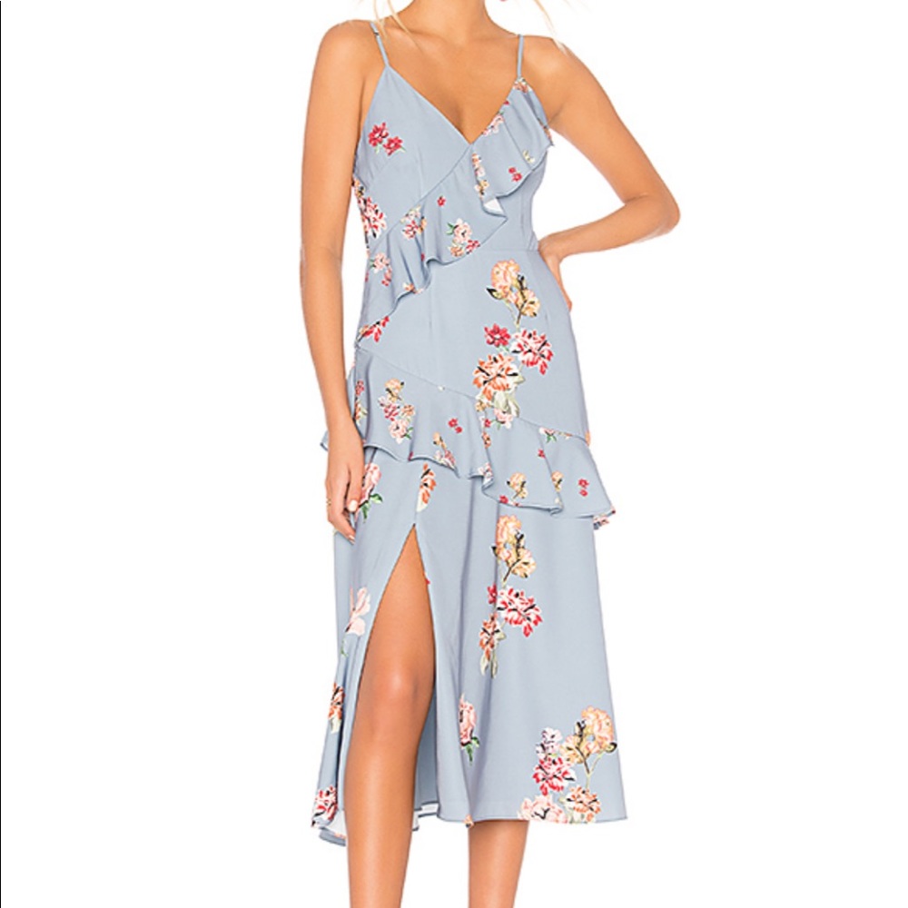 Revolve KEEPSAKE Blue Midi Floral Sundress M